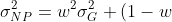 \sigma_{NP}^2=w^2\sigma_G^2+(1-w)^2\sigma_P^2+2w(1-w)\sigma_{PG}=0.5680625
